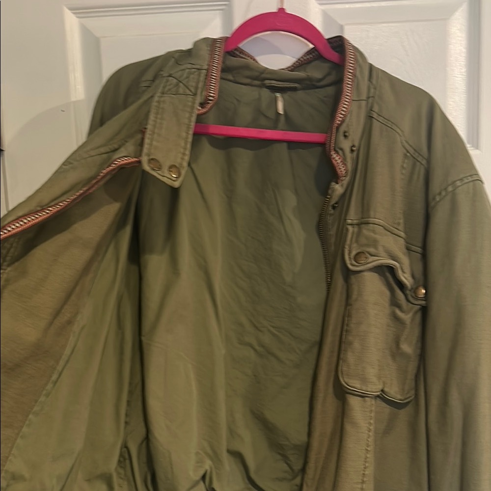 Olive Green Jacket with Red Trim - Picture 7 of 7